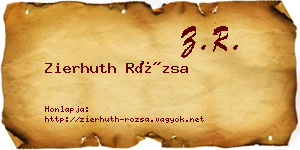 Zierhuth Rózsa névjegykártya